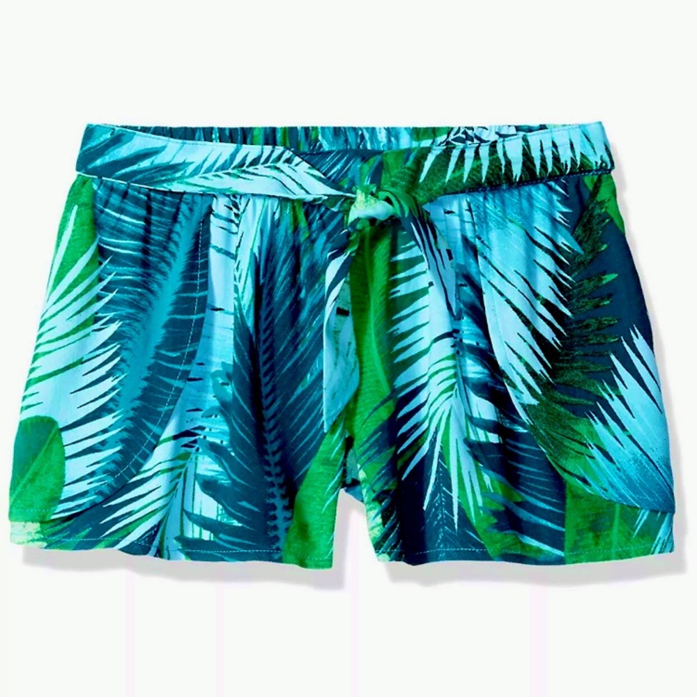 Beach shorts tropical print or Swim coverup for girls with adjustable waistband